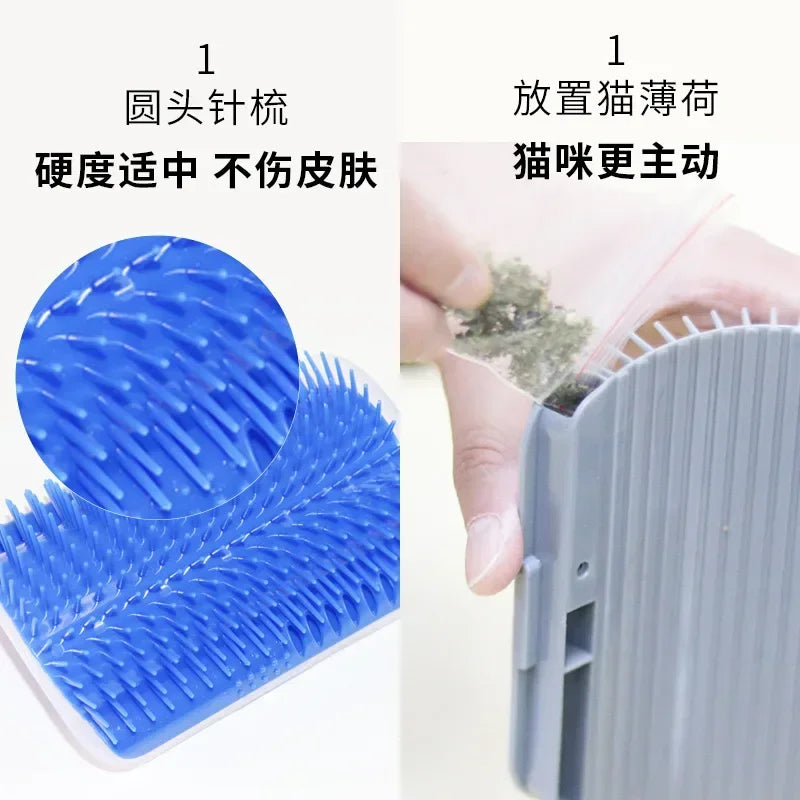 Pet Cat Corner Scratching Rubbing Brush
