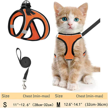 Pet Cat Escape Proof Adjustable Harness and Leash
