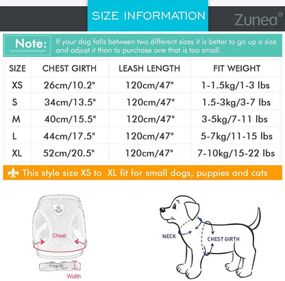 Reflective Pet Cat Dog Breathable Harness Leash Set
