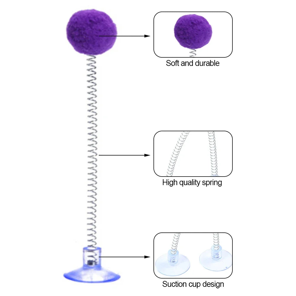 1Pc Fur Ball Spring Cat Toy