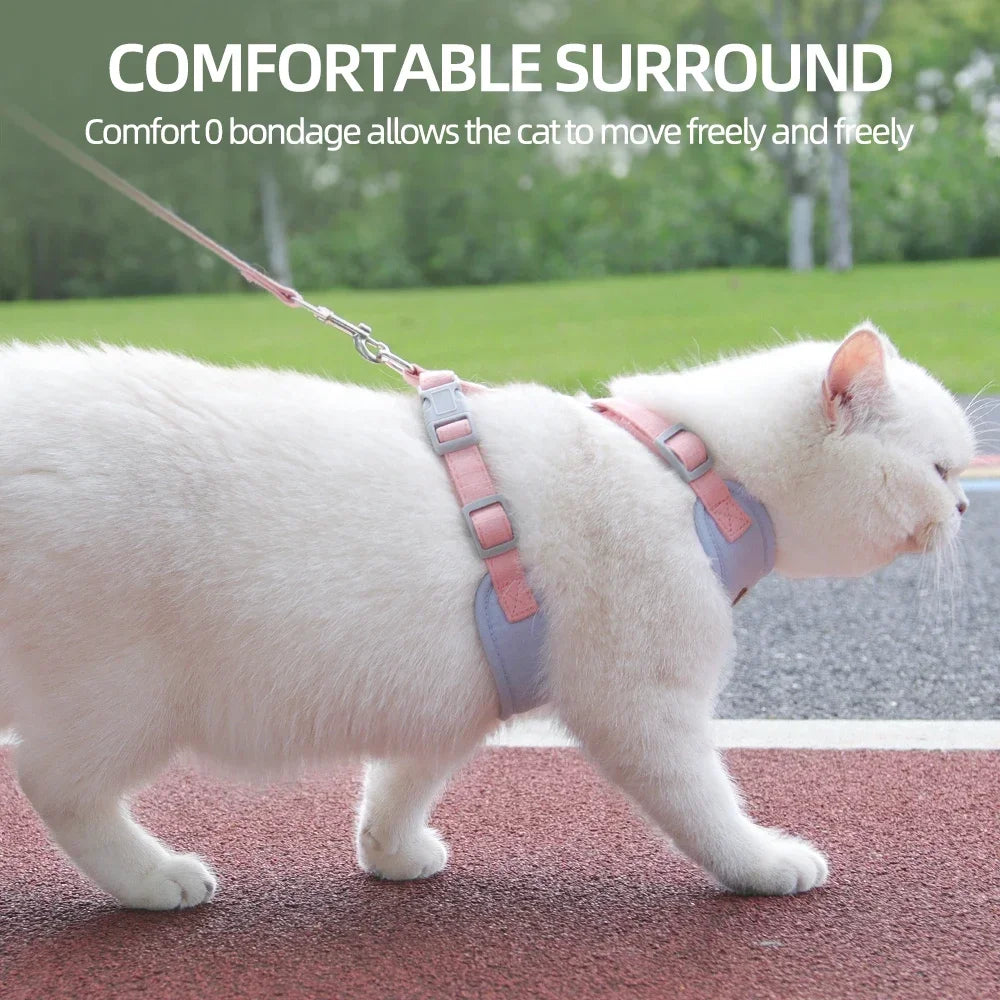 Pet Cat Puppy Outdoor Walking Harness and Leash Set