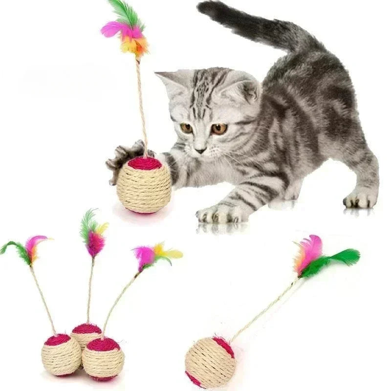 Interactive Sisal Scratching Ball Training Cat Toy