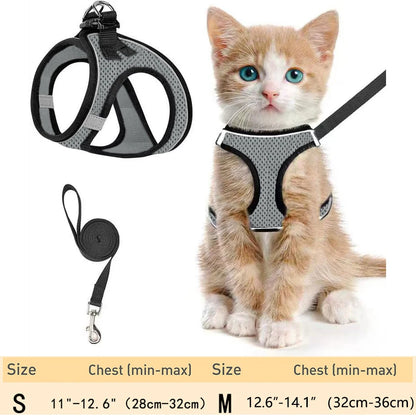 Pet Cat Escape Proof Adjustable Harness and Leash