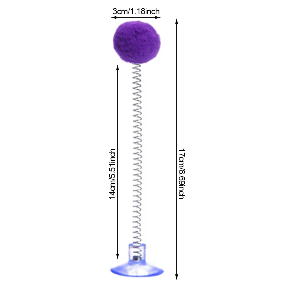 1Pc Fur Ball Spring Cat Toy