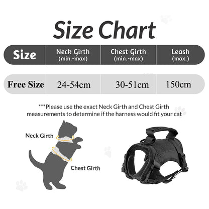 Tactical Pet Cat Harness Adjustable