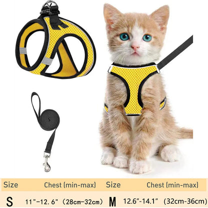 Pet Cat Escape Proof Adjustable Harness and Leash