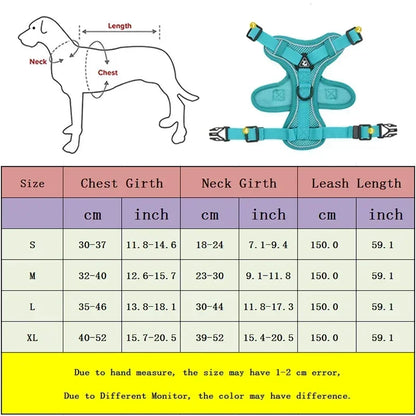 No Pull Pet Dog Harness and Leash Set Adjustable
