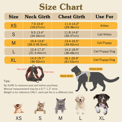 Adjustable Pet Cat Harness and Leash Set