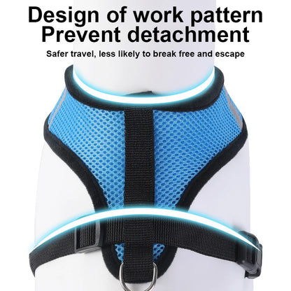 Pet Cat Dog Breathable Mesh Harness Leash Set