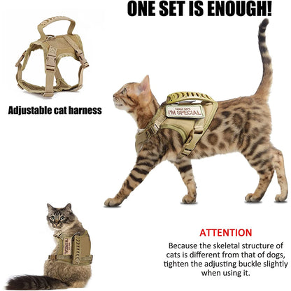 Tactical Pet Cat Harness Adjustable