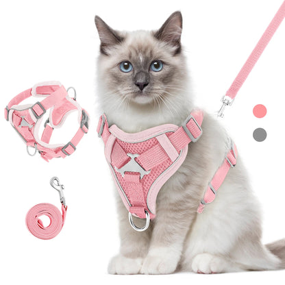 Adjustable Pet Cat Harness and Leash Set
