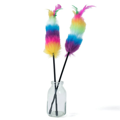 Colorful Feather Teaser Wand, Funny Cat Toy