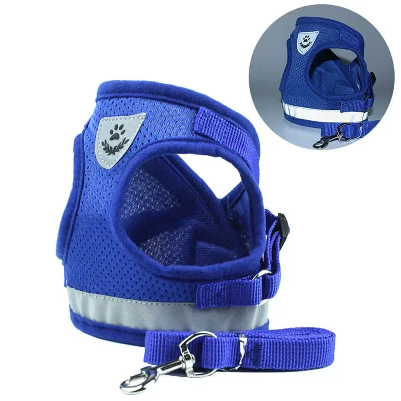 Reflective Pet Cat Dog Breathable Harness Leash Set