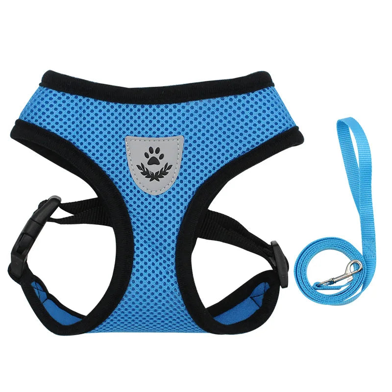Pet Cat Dog Breathable Mesh Harness Leash Set