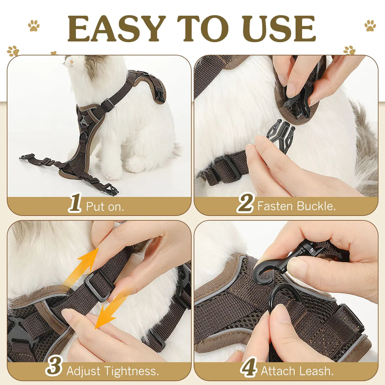 Adjustable Pet Cat Harness and Leash Set