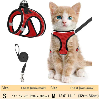 Pet Cat Escape Proof Adjustable Harness and Leash