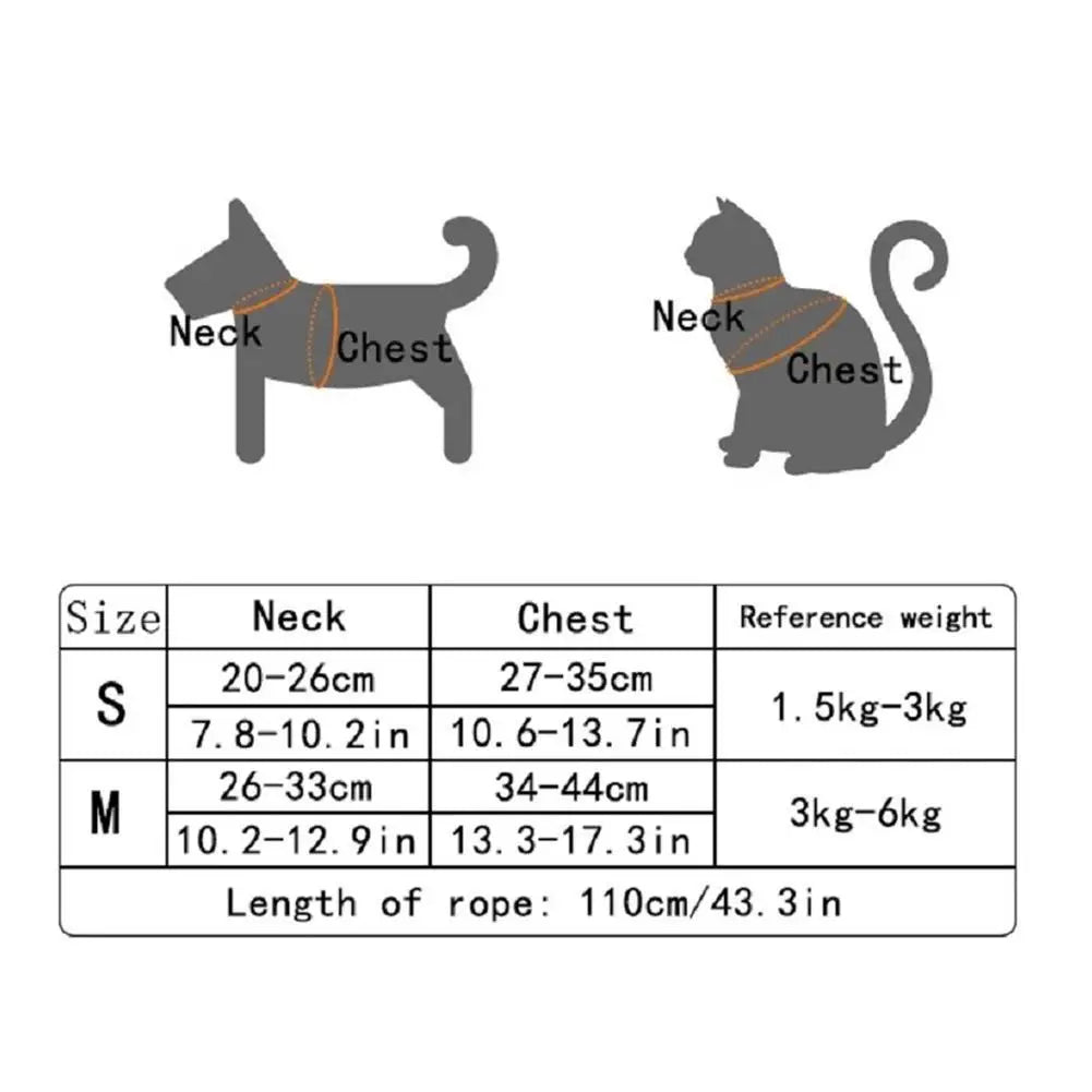 Pet Cat Dog  Adjustable Breathable Harness Leash