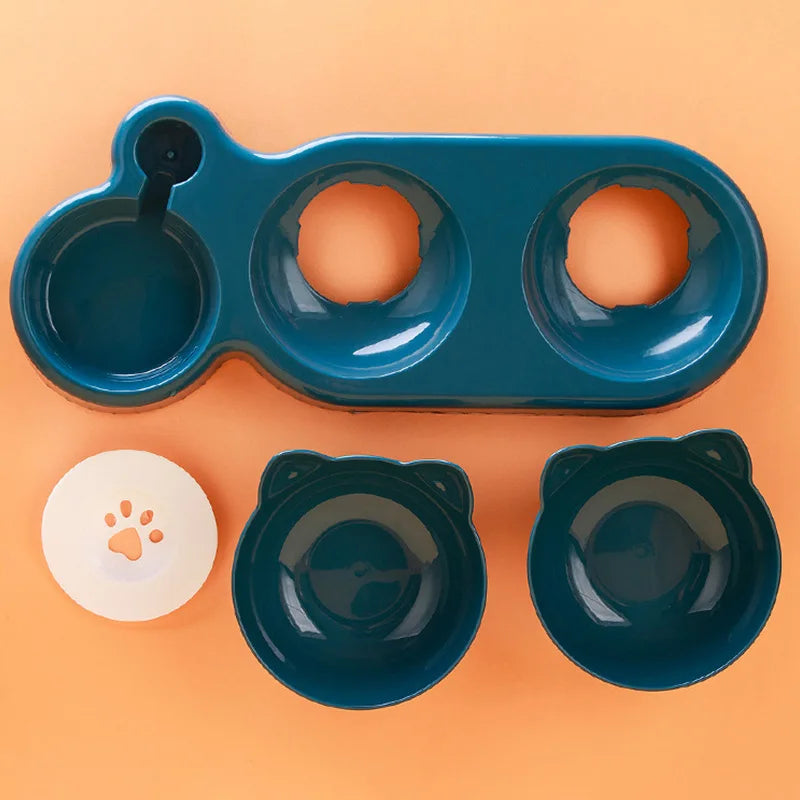 3 in 1 Pet Automatic Feeder Water Dispenser Double Bowl
