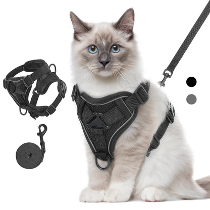 Adjustable Pet Cat Harness and Leash Set
