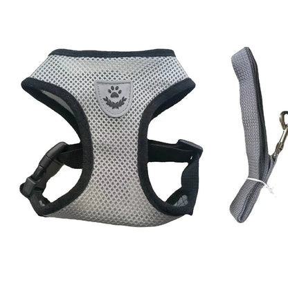 Pet Cat Dog Breathable Mesh Harness Leash Set