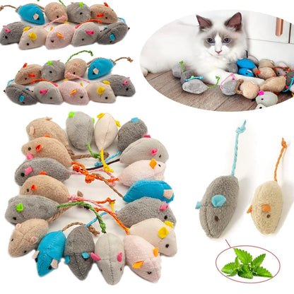 3/200pcs Pet Cat Rattle Mouse Toys