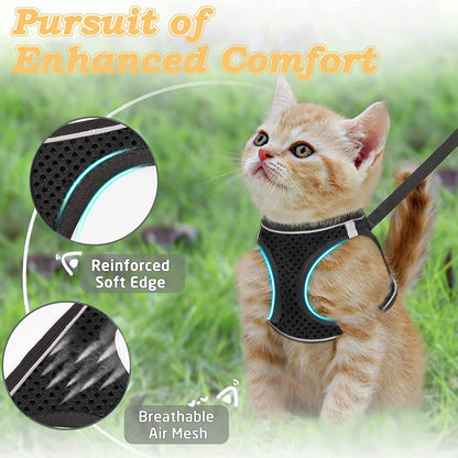 Pet Cat Escape Proof Adjustable Harness and Leash