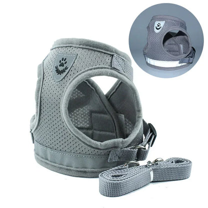 Reflective Pet Cat Dog Breathable Harness Leash Set