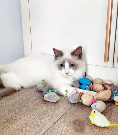 3/200pcs Pet Cat Rattle Mouse Toys
