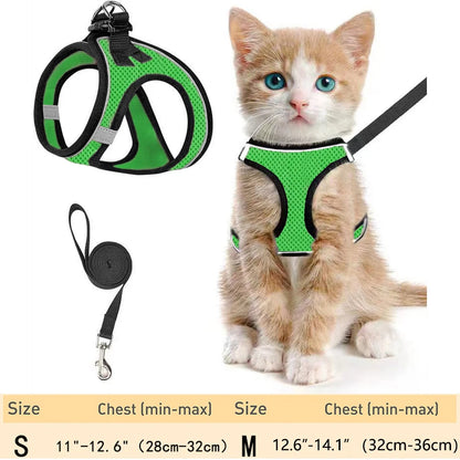 Pet Cat Escape Proof Adjustable Harness and Leash