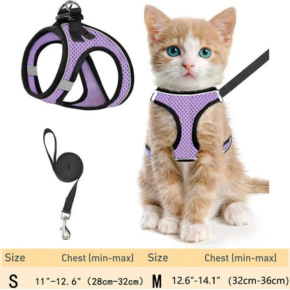 Pet Cat Escape Proof Adjustable Harness and Leash