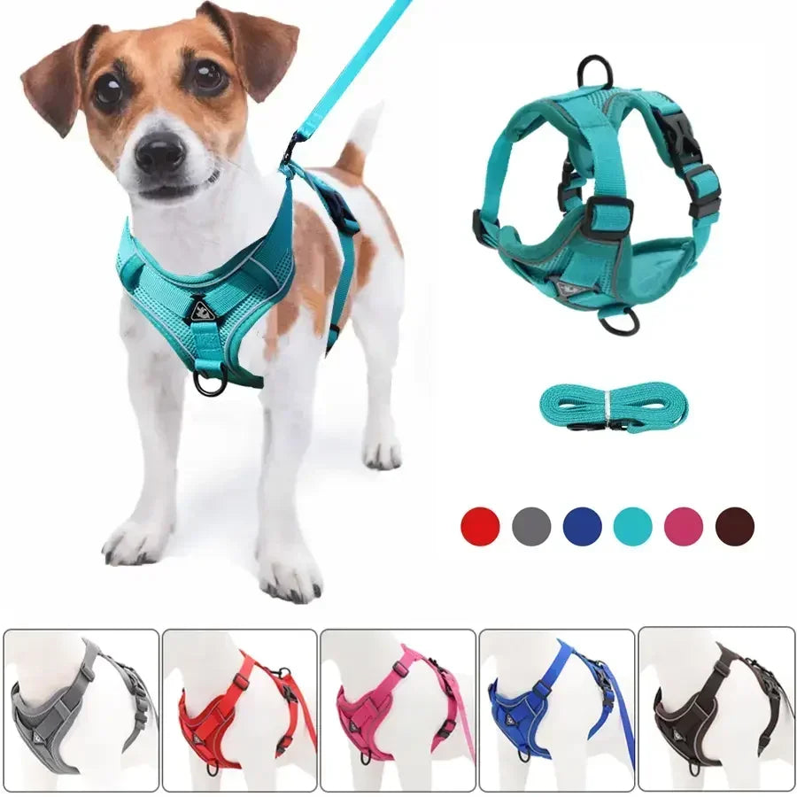 No Pull Pet Dog Harness and Leash Set Adjustable
