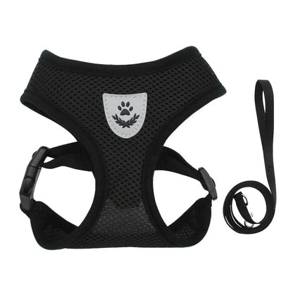 Pet Cat Dog Breathable Mesh Harness Leash Set