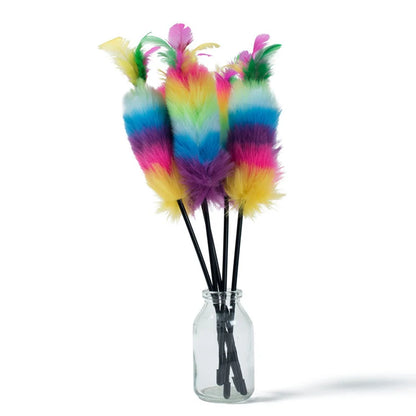 Colorful Feather Teaser Wand, Funny Cat Toy