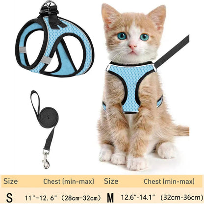 Pet Cat Escape Proof Adjustable Harness and Leash