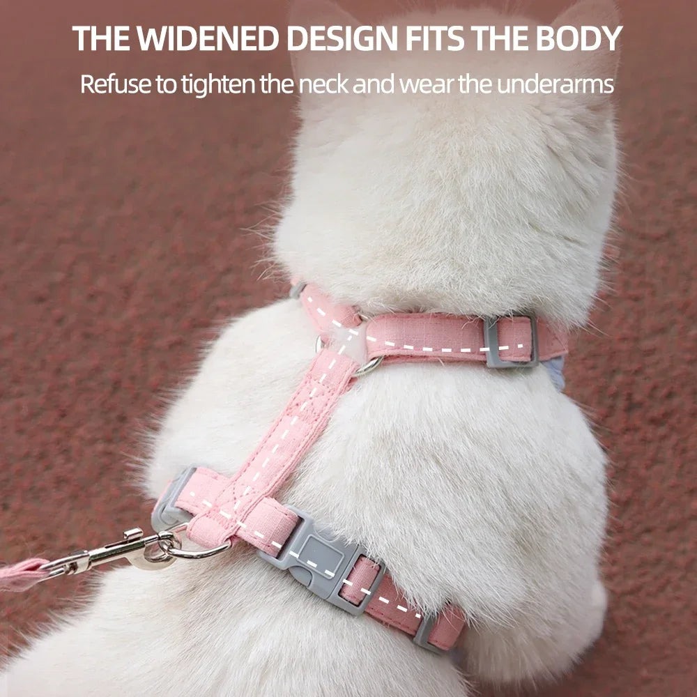 Pet Cat Puppy Outdoor Walking Harness and Leash Set