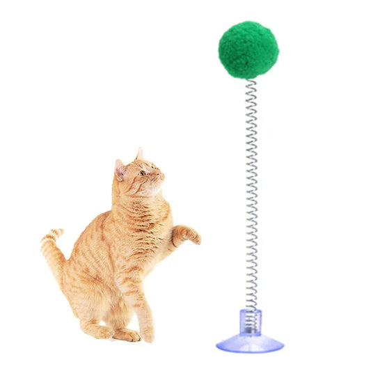 1Pc Fur Ball Spring Cat Toy