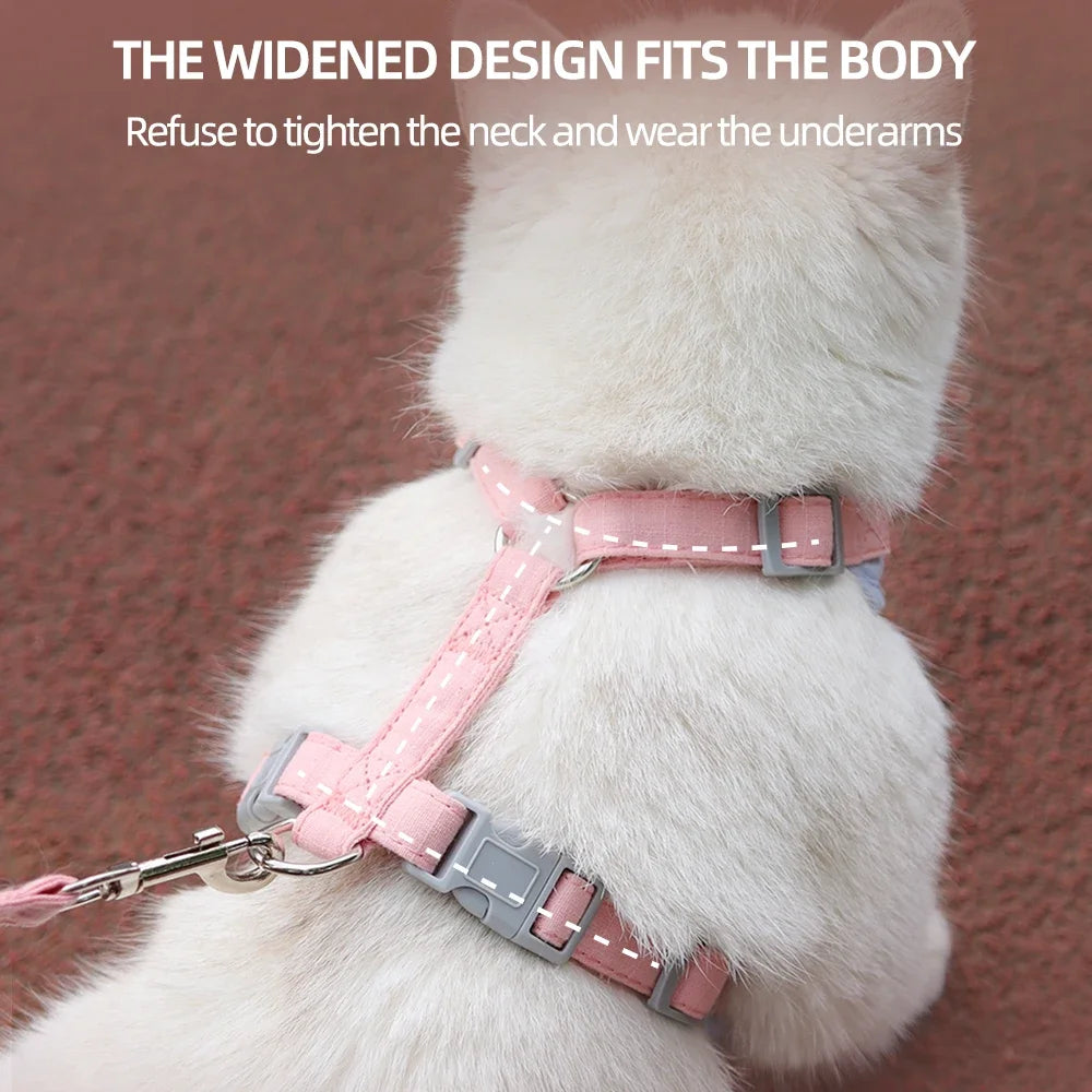 Pet Cat Puppy Outdoor Walking Harness and Leash Set