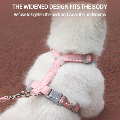 Pet Cat Puppy Outdoor Walking Harness and Leash Set