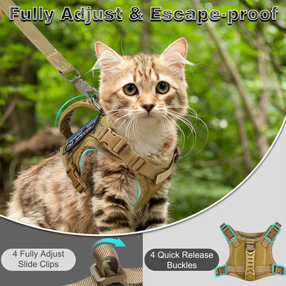 Tactical Pet Cat Harness Adjustable
