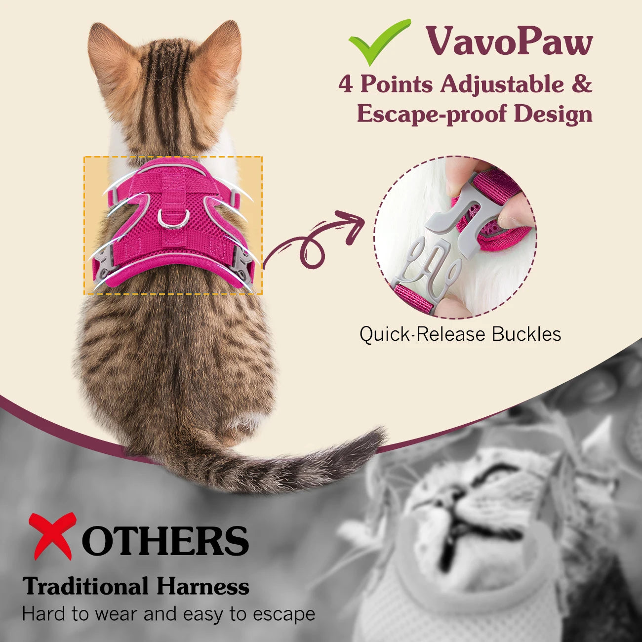 Adjustable Pet Cat Harness and Leash Set