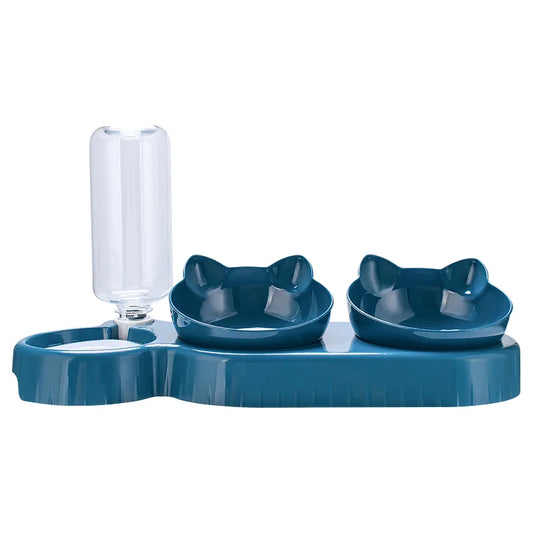 3 in 1 Pet Automatic Feeder Water Dispenser Double Bowl